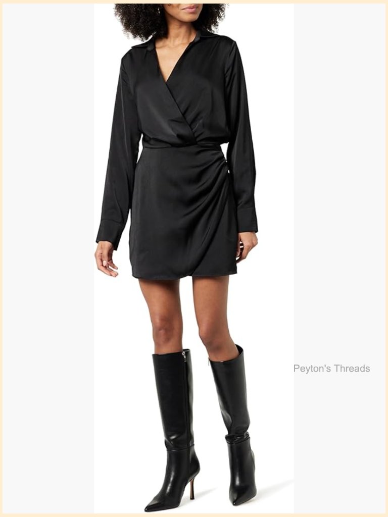 Silk Wrap Mini Dress - Fitted V-Neck Sleeveless